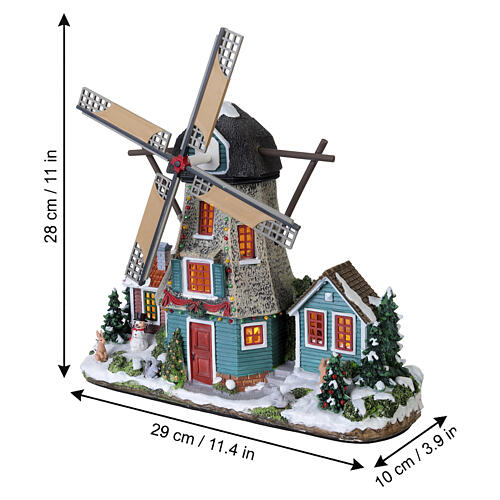 Windmill moinho de vento iluminado Lemax 28x29x10 cm bateria - 25333 3