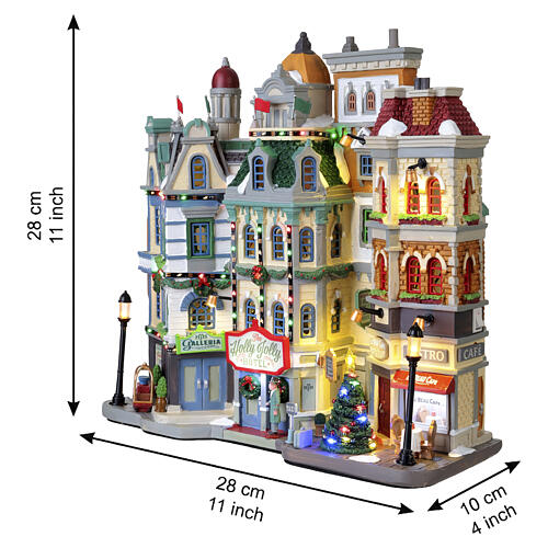 The Holly Jolly Hotel facciata illuminata Lemax Caddington Village 28x28x10 cm - 35028 3