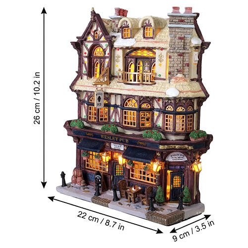 Wesley Pub fachada iluminada Lemax 26x22x9 cm - 45099 3
