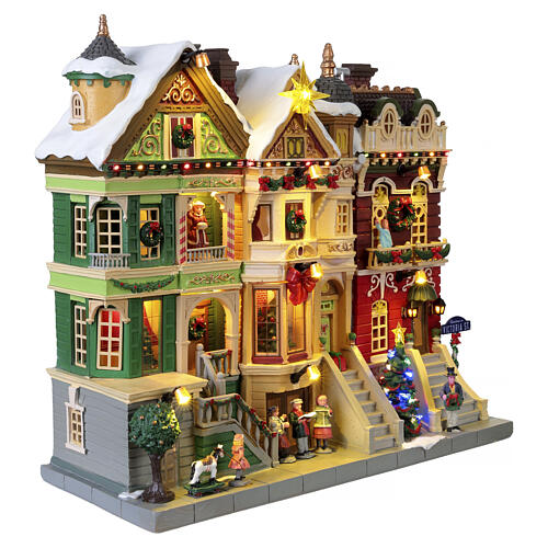 Christmas On Victoria Street illuminated façade by Lemax, Caddington Village collection, 10x11x4.5 in - 65530 4