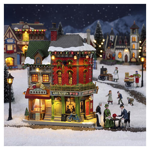 King's Corner Pub beleuchtete Fassade Lemax Caddington Village 28x21x8 cm - 65569 2