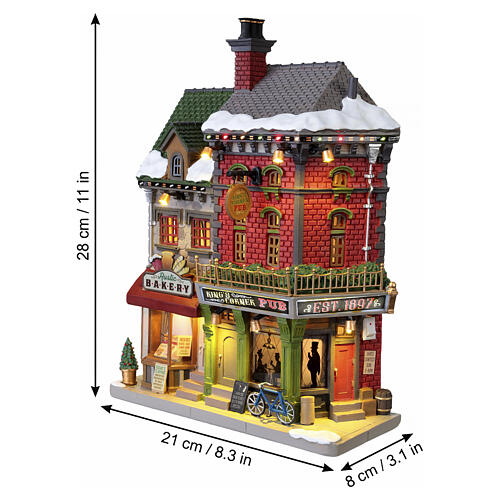 King's Corner Pub beleuchtete Fassade Lemax Caddington Village 28x21x8 cm - 65569 3