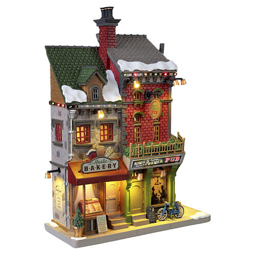 King's Corner Pub facciata illuminata Lemax Caddington Village 28x21x8 cm - 65569 4