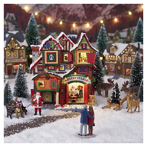 Dasher's Advent Stable facciata illuminata Lemax 27x25x11 cm - 95569 2