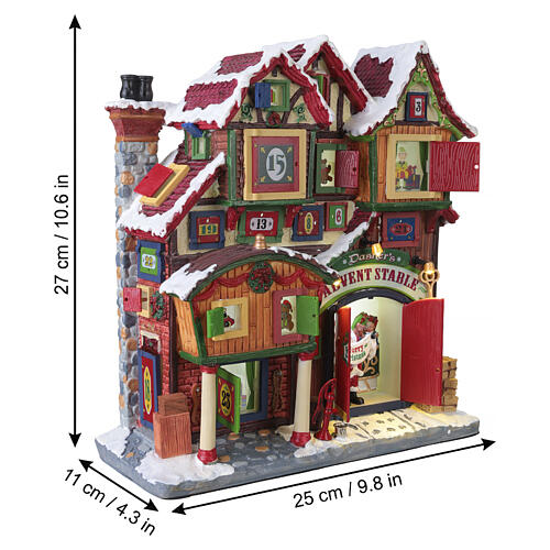 Dasher's Advent Stable facciata illuminata Lemax 27x25x11 cm - 95569 3