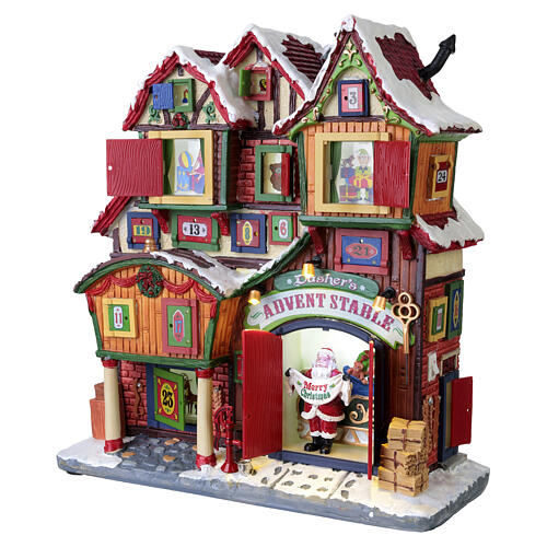 Dasher's Advent Stable facciata illuminata Lemax 27x25x11 cm - 95569 6