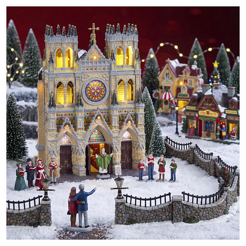 St. Patrick's Cathedral facciata illuminata Lemax 33x24x9 cm - 95916 2
