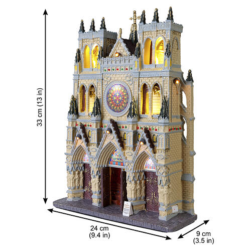 St. Patrick's Cathedral facciata illuminata Lemax 33x24x9 cm - 95916 3