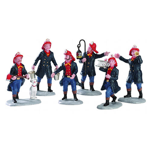 Fireman pompieri set 6 pezzi statuina Lemax 7x19x8 cm - 02446 1