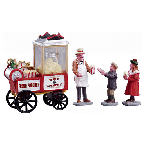 Popcorn Seller set 4 pcs figurine Lemax Caddington Village 9x13x4 cm - 02832 1