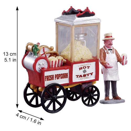 Popcorn Seller set 4 pezzi statuina Lemax Caddington Village 9x13x4 cm - 02832 2