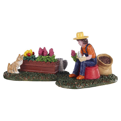 Garden Grooming set 2 pezzi statuina Lemax 5x10x7 cm - 02920 1