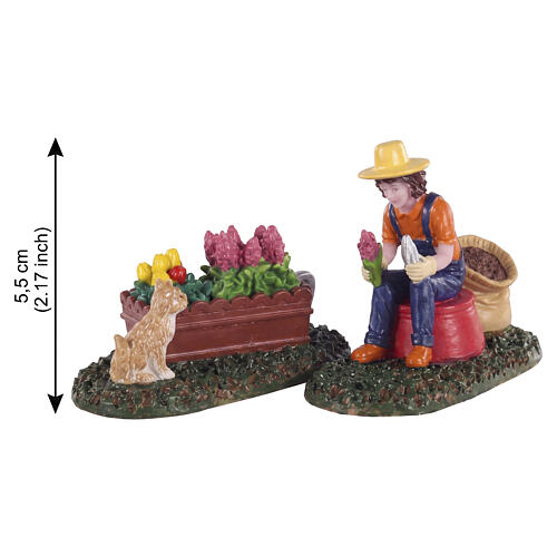 Garden Grooming set 2 pezzi statuina Lemax 5x10x7 cm - 02920 2