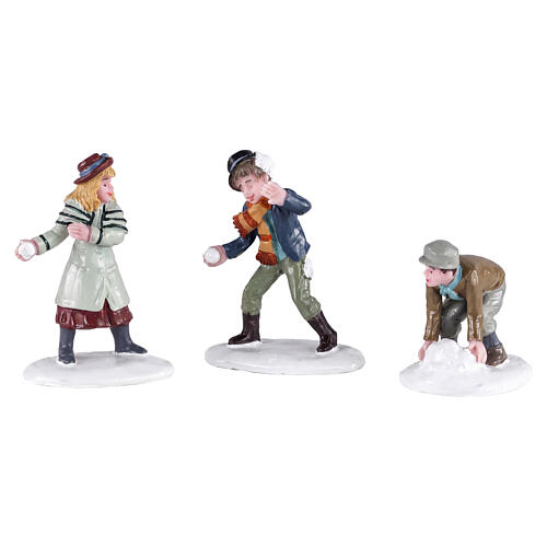 Snowball Skirmish set 3 pezzi statuina Lemax Caddington Village 5x10x3 cm - 02942 1