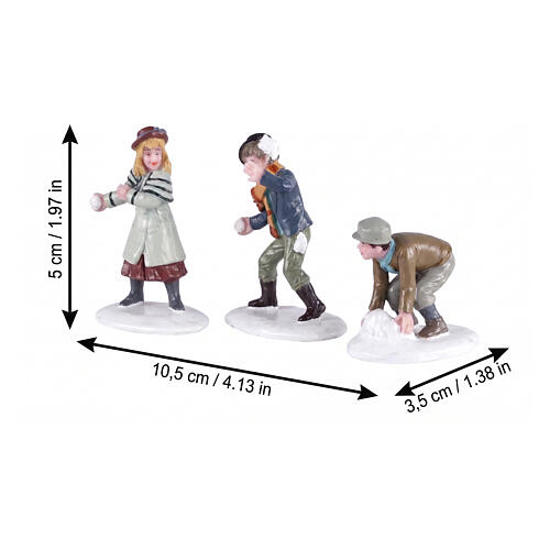 Snowball Skirmish set 3 pezzi statuina Lemax Caddington Village 5x10x3 cm - 02942 2