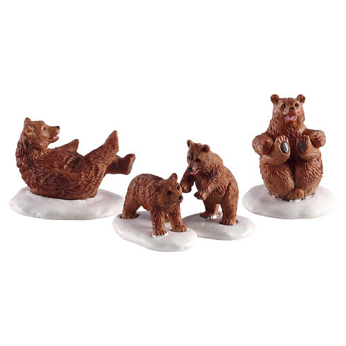 Bear Family Snow Day set 4 pezzi statuina Lemax Vail Village 4x11x4 cm - 02943 1