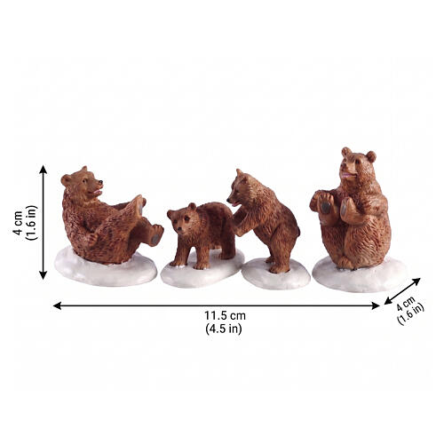 Bear Family Snow Day set 4 pezzi statuina Lemax Vail Village 4x11x4 cm - 02943 2