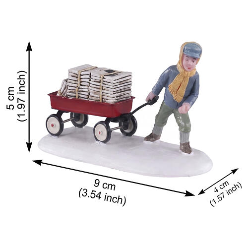 Morning News figure by Lemax for Caddington Village, 2x3.5x1.5 in - 02948 2