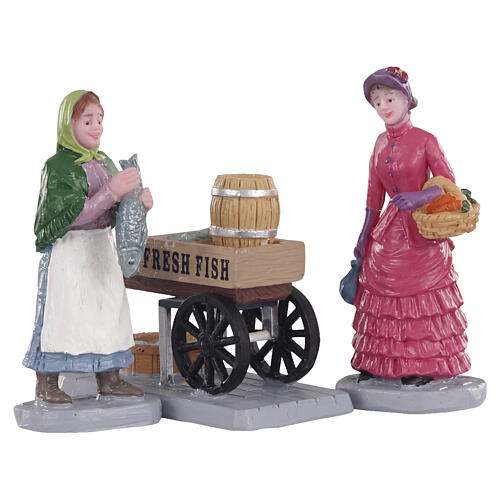 Fresh Fish For Sale set 3 pezzi statuina Lemax Caddington Village 7x12x3 cm - 02950 1