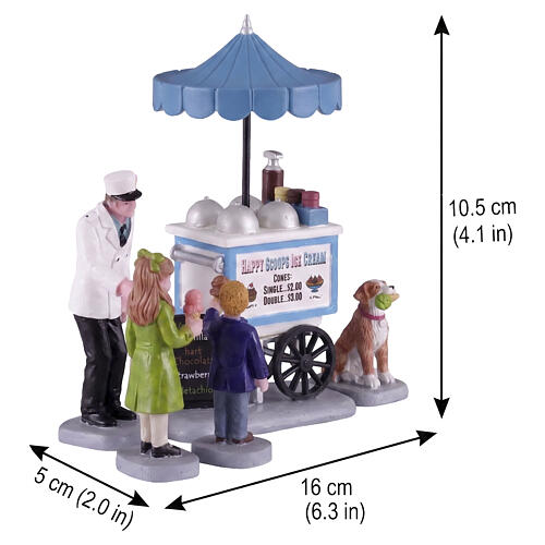 Happy Scoops Ice Cream Cart conjunto de 5 peças Lemax Caddington Village 10x16x5 cm - 12037 2