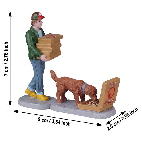 Top Pizza Delivery set 2 pièces statuette Lemax Harvest Crossing 7x9x2 cm - 22113 2