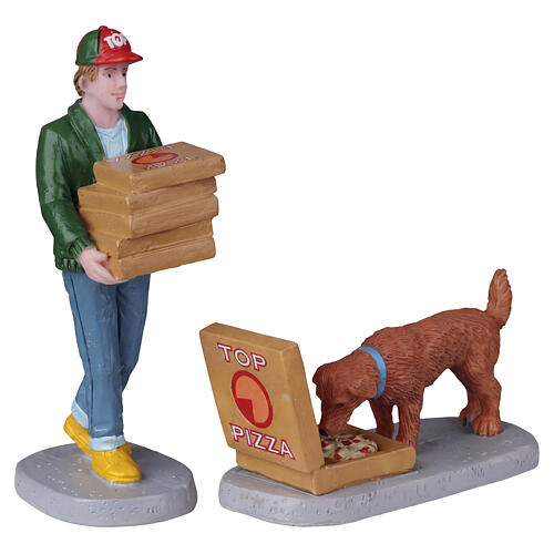 Top Pizza Delivery conjunto 2 peças figura Lemax Harvest Crossing 7x9x2 cm - 22113 1