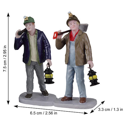 Miners 2-piece set figure by Lemax, Caddington Village, 3x2.6x1.3 in - 22127 2