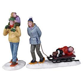 Long Day Snowshoeing set 2 pezzi statuina Lemax Vail Village 8x11x4 cm - 22148