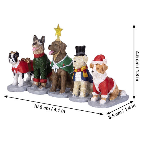 Costumed Canines set 5 pezzi statuina Lemax Plymouth Corners 5x10x4 cm - 32126 2