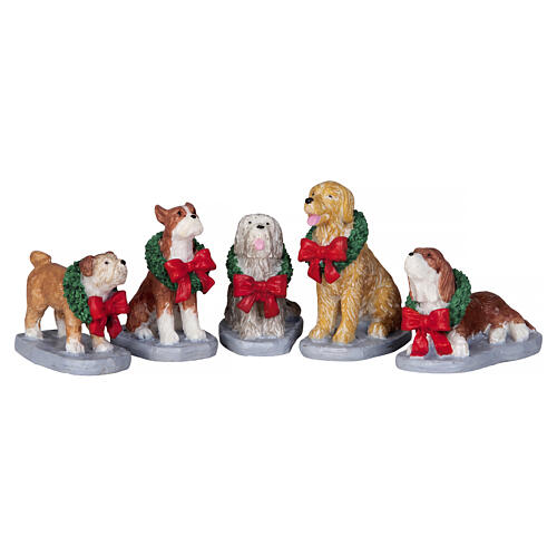 Christmas Pooch set 5 pezzi statuina Lemax 4x10x4 cm - 32138 1