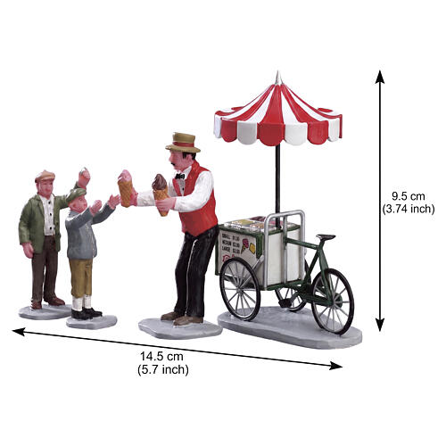 Gelato Cart set 4 pezzi statuina Lemax Caddington Village 9x14x5 cm - 32139 2