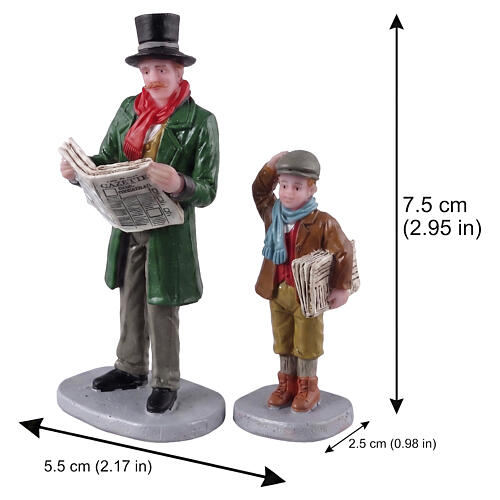 Merry Newsboy set 2 pezzi statuina Lemax Caddington Village 7x5x2 cm - 32203 2