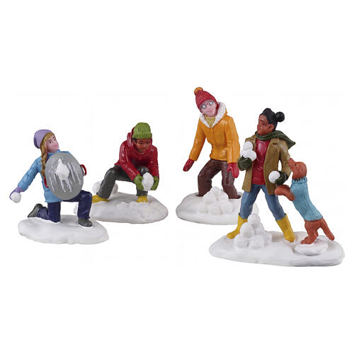 Snowball Battles set 4 pezzi statuina Lemax Vail Village 6x17x3 cm - 32210 1