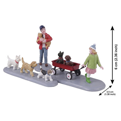Puppy Parade set 3 pezzi statuina Lemax 6x21x4 cm - 32226 2