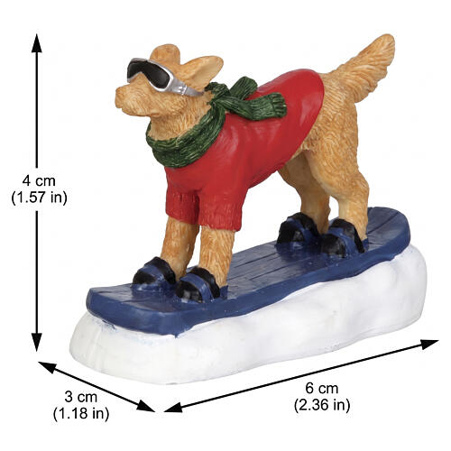 Snowboarding Dog Lemax Vail Village Figur 4x6x3 cm - 42222 2