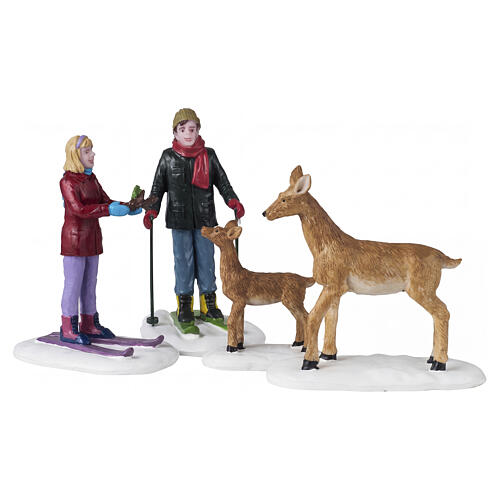 Friendly Wildlife set 4 pezzi statuina Lemax Vail Village 7x12x6 cm - 42312 1