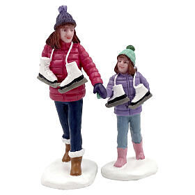 Skating Sisters set 2 pezzi statuina Lemax Vail Village 7x4x3 cm - 42324