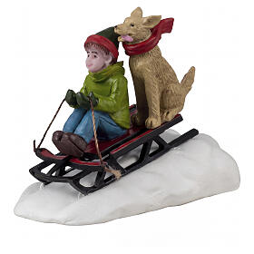 Doggone Downhill Sledding statuina Lemax Caddington Village 5x6x4 cm - 42351