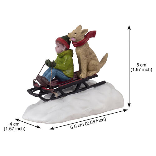 Doggone Downhill Sledding statuina Lemax Caddington Village 5x6x4 cm - 42351 2