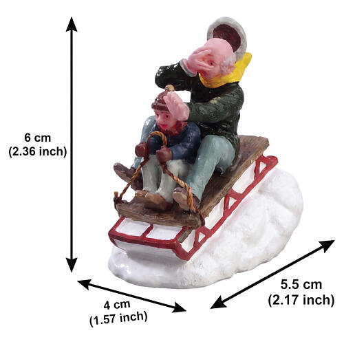 Sledding With Gramps statuina Lemax 6x4x5 cm - 52084 2