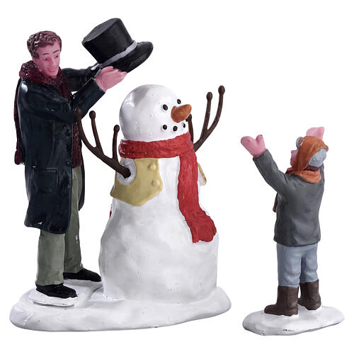 Sharp-dressed Snowman conjunto de 2 peças estatueta Lemax Caddington Village 7x9x4 cm - 52352 1