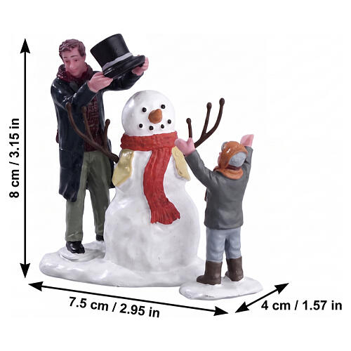 Sharp-dressed Snowman conjunto de 2 peças estatueta Lemax Caddington Village 7x9x4 cm - 52352 2