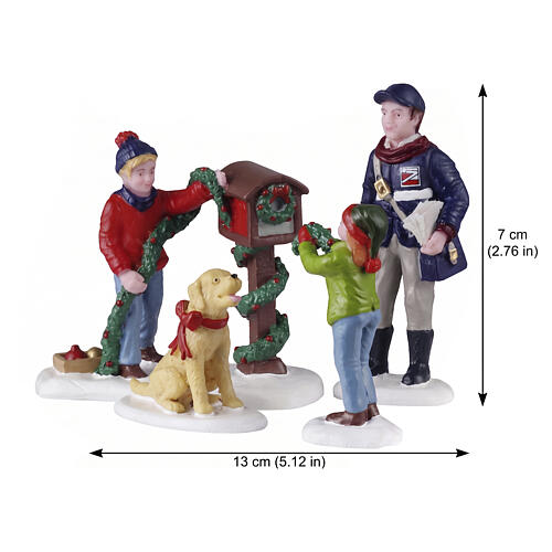 Mailbox Decorating 4-teiliges Figuren-Set Lemax Caddington Village 7x13x4 cm - 52522 2