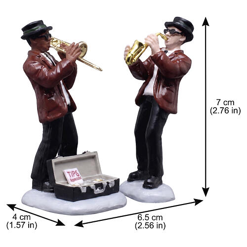 Jazz Duo 2-piece set, Lemax figurine, 2.7x2.5x1.5 in - 52523 2