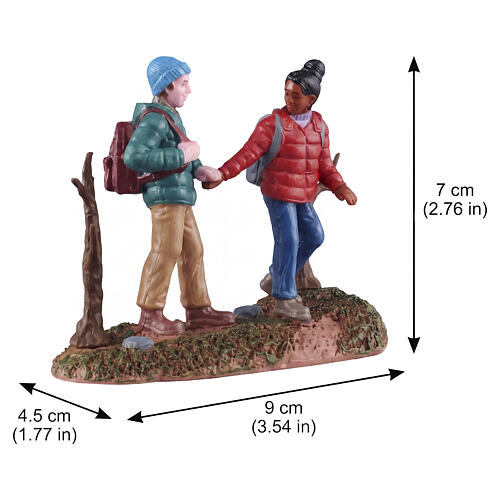 Hiking Couple figurine by Lemax, Vail Village, 2.9x3.6x1.8 in - 52536 2