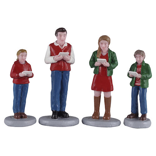 Caroling Family set of 4 figurines by Lemax for Caddington Village, 2.6x3.8x0.9 in - 62614 1