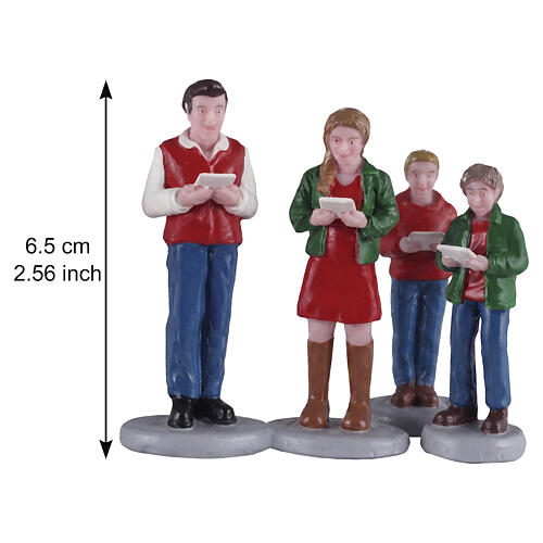 Caroling Family set of 4 figurines by Lemax for Caddington Village, 2.6x3.8x0.9 in - 62614 2