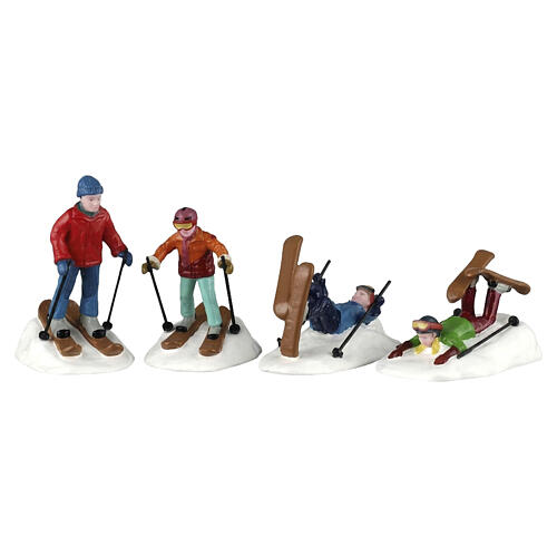 Ski School Lessons set 4 pezzi statuina Lemax Vail Village 7x16x4 cm - 62632 1