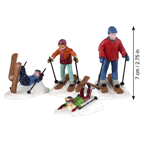 Ski School Lessons set 4 pezzi statuina Lemax Vail Village 7x16x4 cm - 62632 2