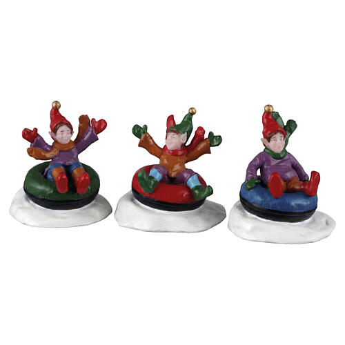 Snow Tubers set 3 pezzi statuina Lemax Santa'S Wonderland 4x12x4 cm - 62638 1